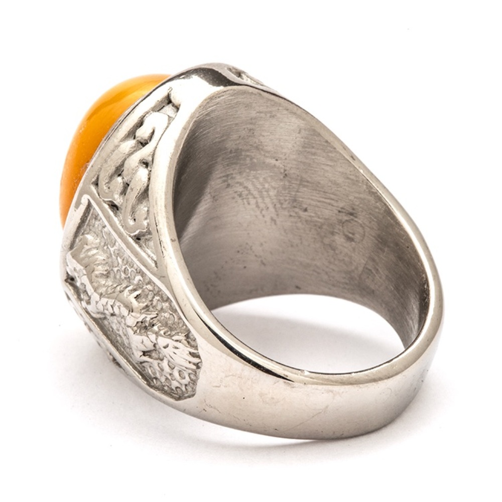 Silver & Topaz Stainless Steel Statement Rings - Picture 2 of 3